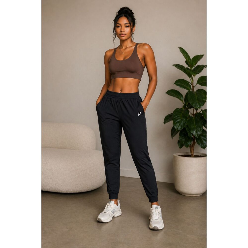ASICS D1 Black Athletic Jogger Pants Women’s Large Running Training